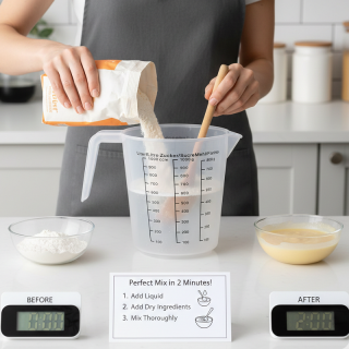 Verre Doseur Gradué Multifonction 1L – Précision Liquides, Sucre & Farine – Plastique Haute Résistance Sans BP