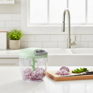 Hachoir Manuel à Ficelle Multi-usages – Coupe-Légumes Express 500ml (3 Lames Inox)