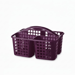 Panier de Rangement Portable 3 Compartiments – Organisateur Salle de Bain & Ménage – Prune