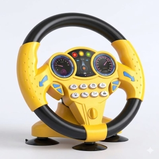 Volant de Simulation Bébé Lumineux & Sonore - Jouet Éveil Interactif