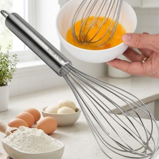 Fouet de Cuisine Professionnel en Acier Inoxydable Renforcé