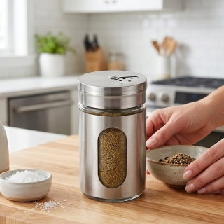 Salière Poivrière Inox Premium - Couvercle Pivotant 3 Positions