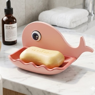 Porte-Savon Baleine Mural Auto-Drainant - Design Créatif
