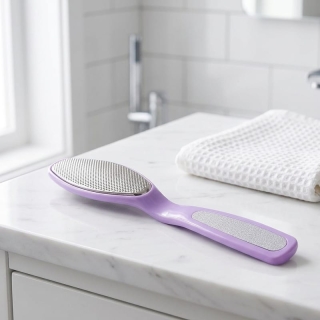 Râpe à Pieds violet Professionnelle en Acier Inox - Élimine Callosités & Peaux Mortes