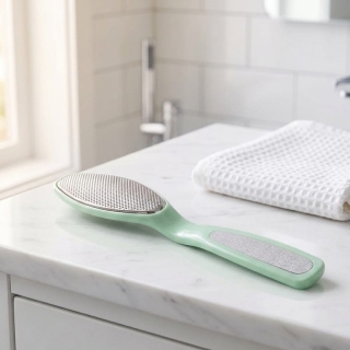 Râpe à Pieds vert Professionnelle en Acier Inox - Élimine Callosités & Peaux Mortes