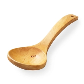 Louche de Cuisine en Bois Naturel Premium – Robuste & Anti-Rayures