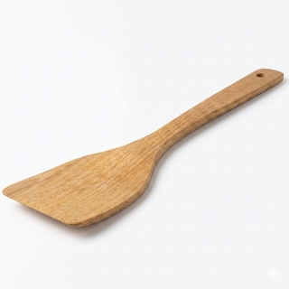 Spatule de Cuisine en Bois Naturel – Anti-Rayure & Ergonomique
