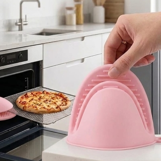 Mini Gant de Cuisine Rose en Silicone – Protection Thermique Haute Performance
