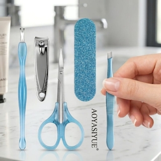 Kit de Manucure 5 Pièces Bleu ciel - Soin Précis & Design Ergonomique