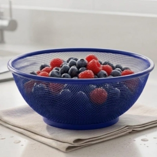 Passoire Égouttoir Design en Maille Métallique Premium – bleu