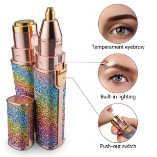 Épilateur Électrique 2-en-1 Visage & Sourcils - Finition Pailletée