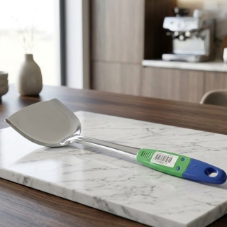 Spatule de Cuisine Pro en Inox - Manche Ergonomique Antidérapant