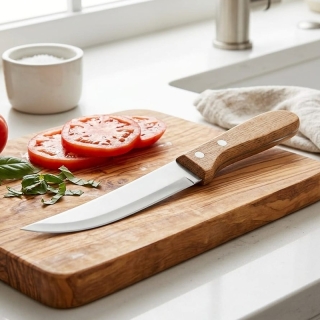 Couteau de Cuisine Universel Pro - Manche Bois & Lame Inox