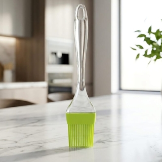 Pinceau de Cuisine vert en Silicone Haute Résistance - Manche Crystal