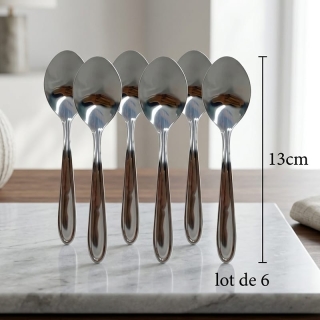 Lot de 6 Cuillères à Café Inox Premium - Élégance & Durabilité 13cm