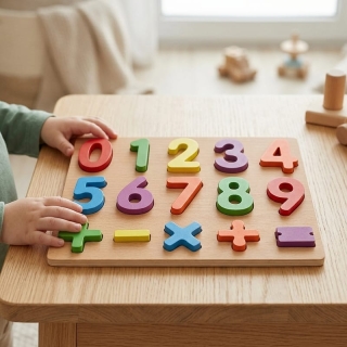 Puzzle Chiffres en Bois Montessori – Calcul & Couleurs