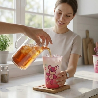 Gobelet Enfant Réutilisable avec Paille Cœur - 250 ml