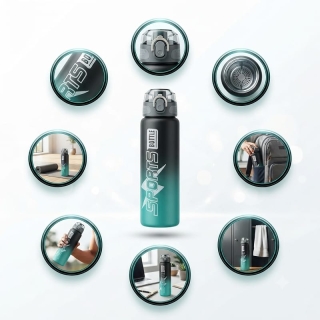 Bouteille Sportive 750ml Anti-Fuite Sans BPA avec Verrou de Sécurité