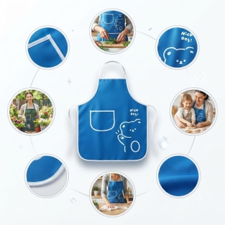 Tablier Cuisine Oso Beau Bleu Imperméable avec Poche Frontale