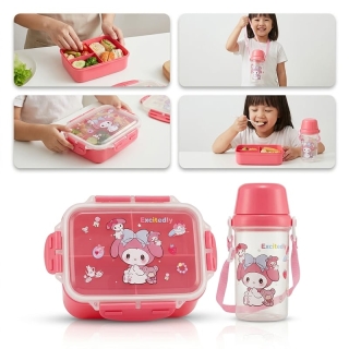 Set Déjeuner Enfant Rose — Boîte Compartimentée + Gourde