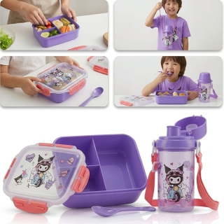 Set Déjeuner Enfant Kuromi — Boîte 3 Compartiments + Gourde