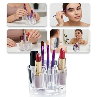 Organiseur Maquillage Cristal Acrylique - Rangement Rouge à Lèvres