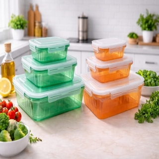 Set De 3 Boîtes Rectangulaires En Plastique Avec Couvercles