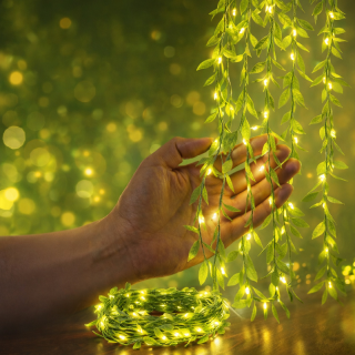 Guirlande Lumineuse Extérieur , Feuilles De Saule 100Led 10M