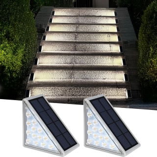 Lot de 2 lampes solaires LED étanches pour escaliers extérieurs
