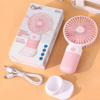 Ventilateur Portable Rechargeable avec support téléphone rose