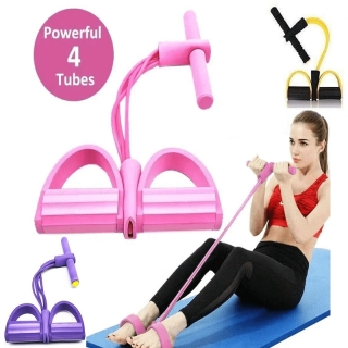bandes de résistance à 4 tubes avec poignées antidérapantes pour la musculation, la minceur de la taille homme femme