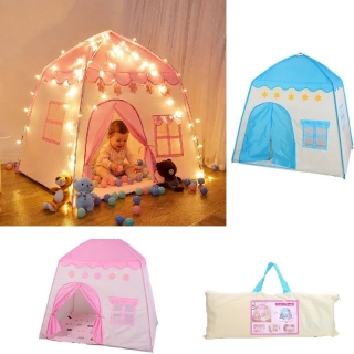 Tente de jeu portable pour enfants, maison de jeu magique en tissu avec guirlandes lumineuses