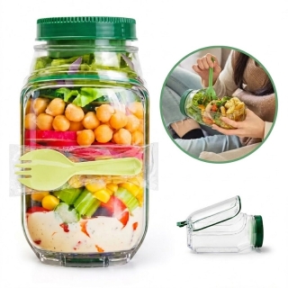 Boîte à salade portable avec ouverture latérale étanche