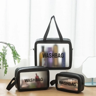 Set de 3 Trousses à cosmétiques, Trousses à maquillage imperméable, pochettes de rangement multifonction - Noire