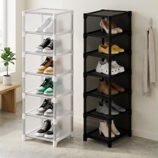 Étagère à chaussures verticale, Organisateur de chaussures mince à 7 niveaux