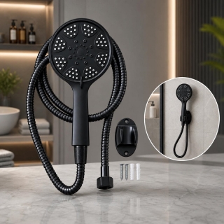 Pommeau de douche à 5 modes avec flexible et support
