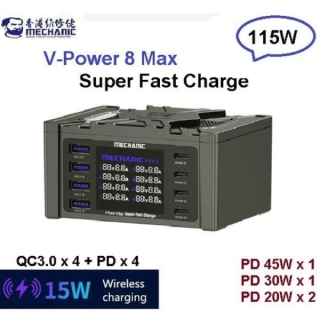 Station de Charge Ultra Rapide 115W à 8 Ports & Chargeur Sans Fil