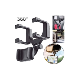 Support Téléphone Pour Voiture Attache Rétroviseur Rotatif 360°