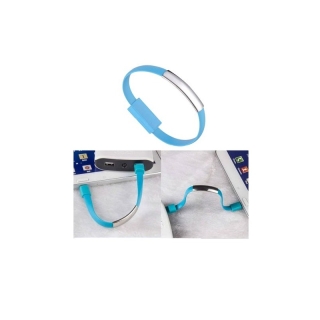 Câble USB de charge Bleu- vers Micro USB V8 - Bracelet