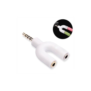 Adaptateur Casque Jack vers 2xJack - PC vers GSM