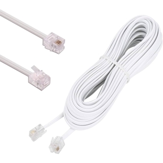 Câble Téléphonique RJ11 Blanc – Connexion Stable et Fiable - 10m