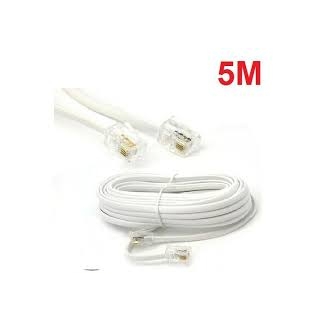 Câble Téléphonique RJ11 Blanc – Connexion Stable et Fiable - 5m