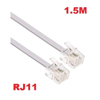 Câble Téléphonique RJ11 Blanc – Connexion Stable et Fiable - 1.5m