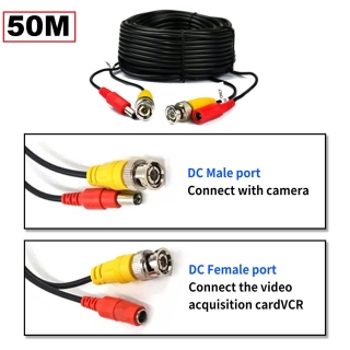 Câble Coaxial - BNC + DC - 50m