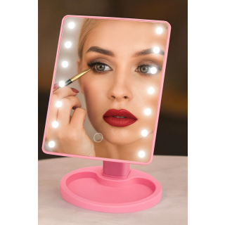 Miroir Led de Maquillage tactile rose