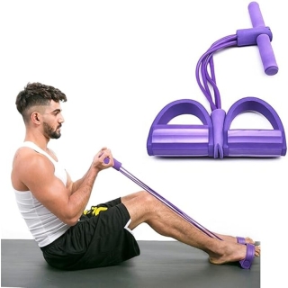 Tendeur de Fitness Élastique à Pédales VIOLET