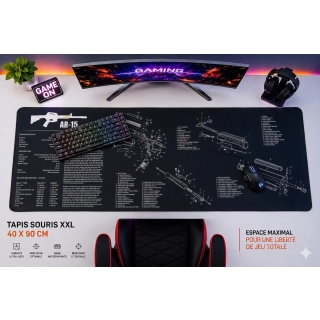 TAPIS SOURIS GAMING 40X90 AR-15 Schematic Edition