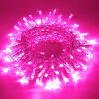 Guirlande de Fête Lumineuse Décoratif Rose Étanche 10 m