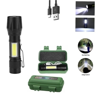 Lampe De Poche Portable LED Réglable Etanche Rechargeable