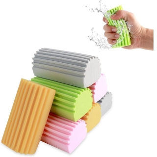 Éponge Humide Réutilisable Anti Poussière Double Face avec Rainures en U